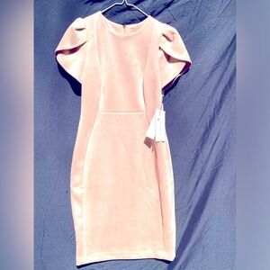 Calvin Klein elegant pinkish tan, midi dress NWT originally 119.00